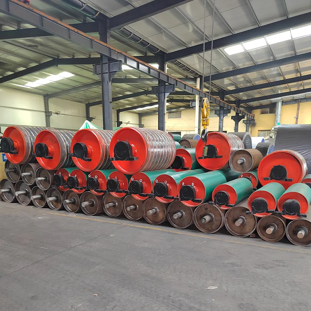 Bộ ròng rọc truyền động bọc cao su kim cương và trống uốn băng tải trơn</tr...