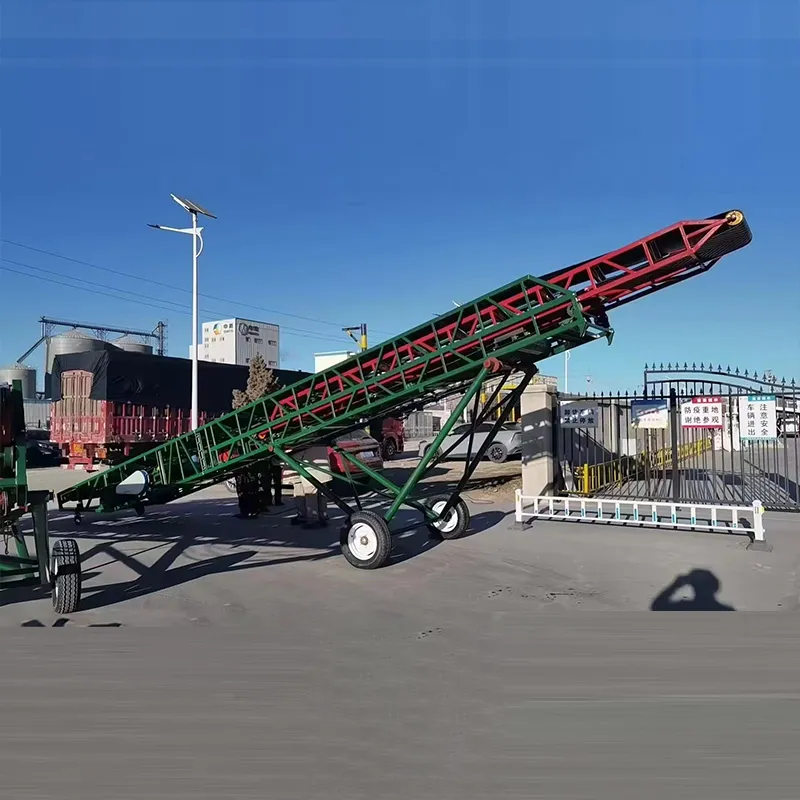 Movable Lifting Telescopic Conveyor | Side View Display - Belt Conveyor - Longyu Industrial Conveyor Components